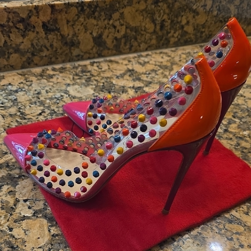 Christian Louboutin Multicolor Spiked Heels EU.SIZE 37.5 - Picture 4 of 17